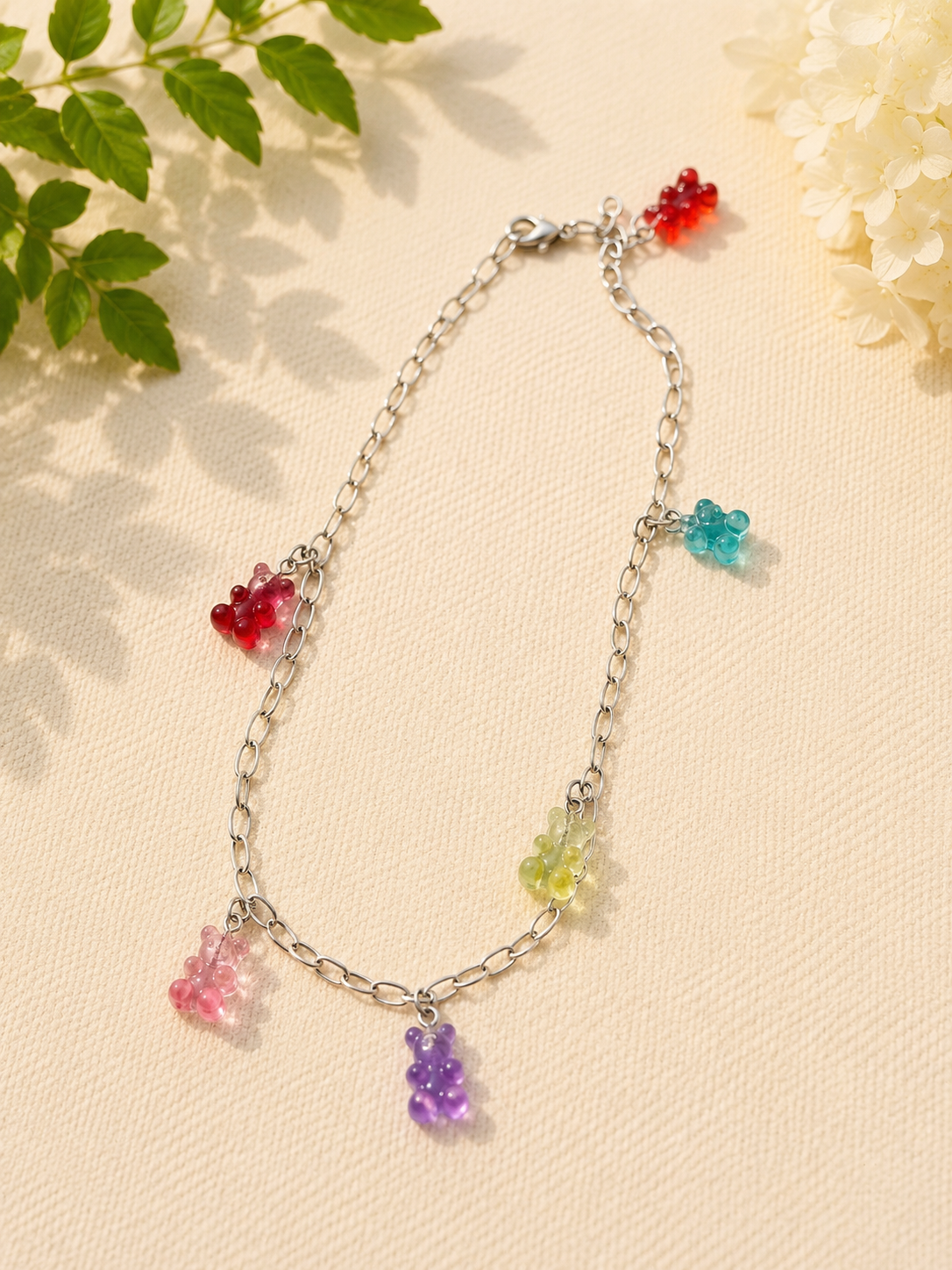 Mini Gummy Bear Necklace: Gummy Bear Colourful Pendant Jewelry