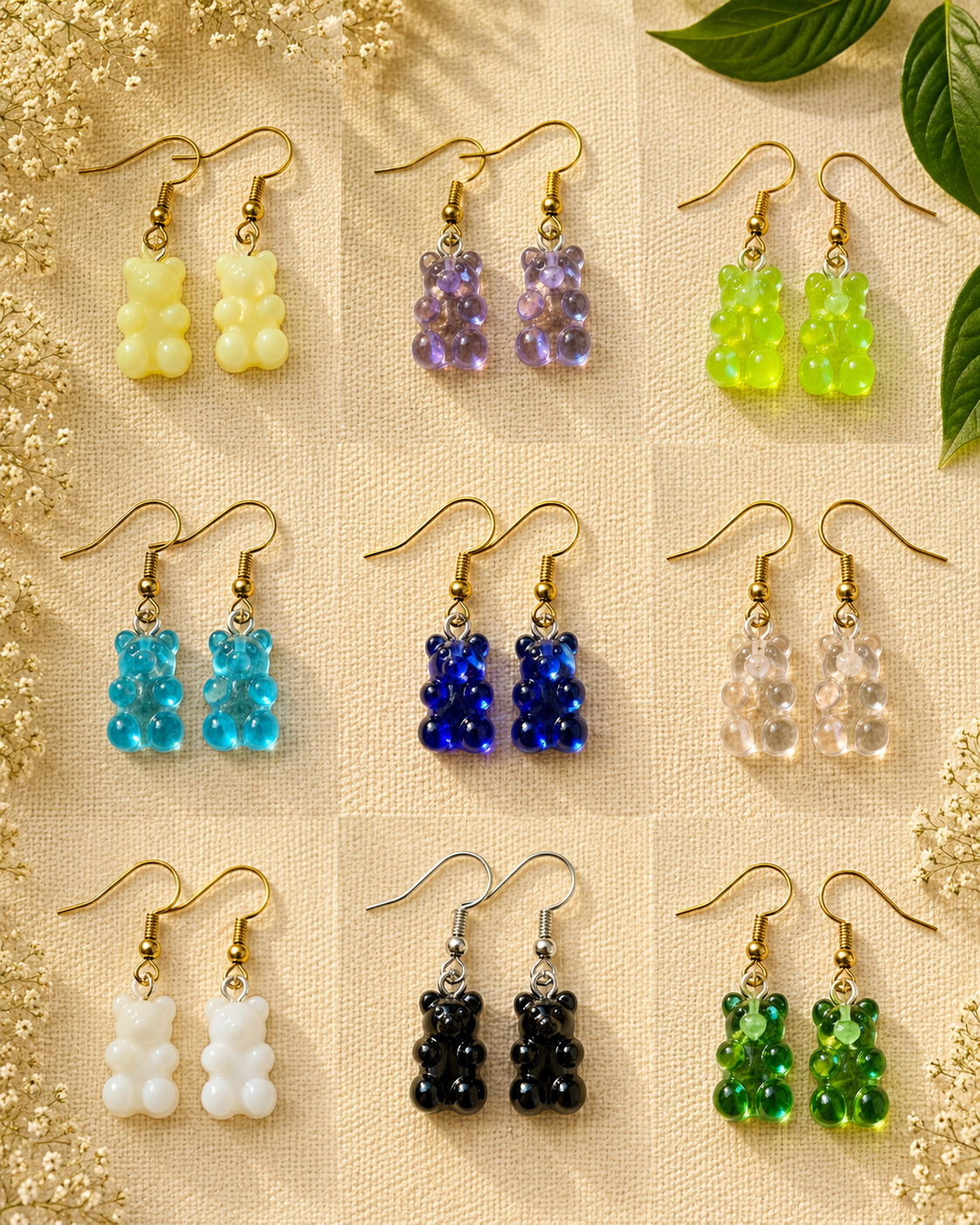 Colorful Gummy Bear Dangle Earrings: Playful Candy Jewelry