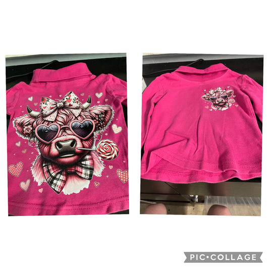 toddler highland cow turtle neck shirts