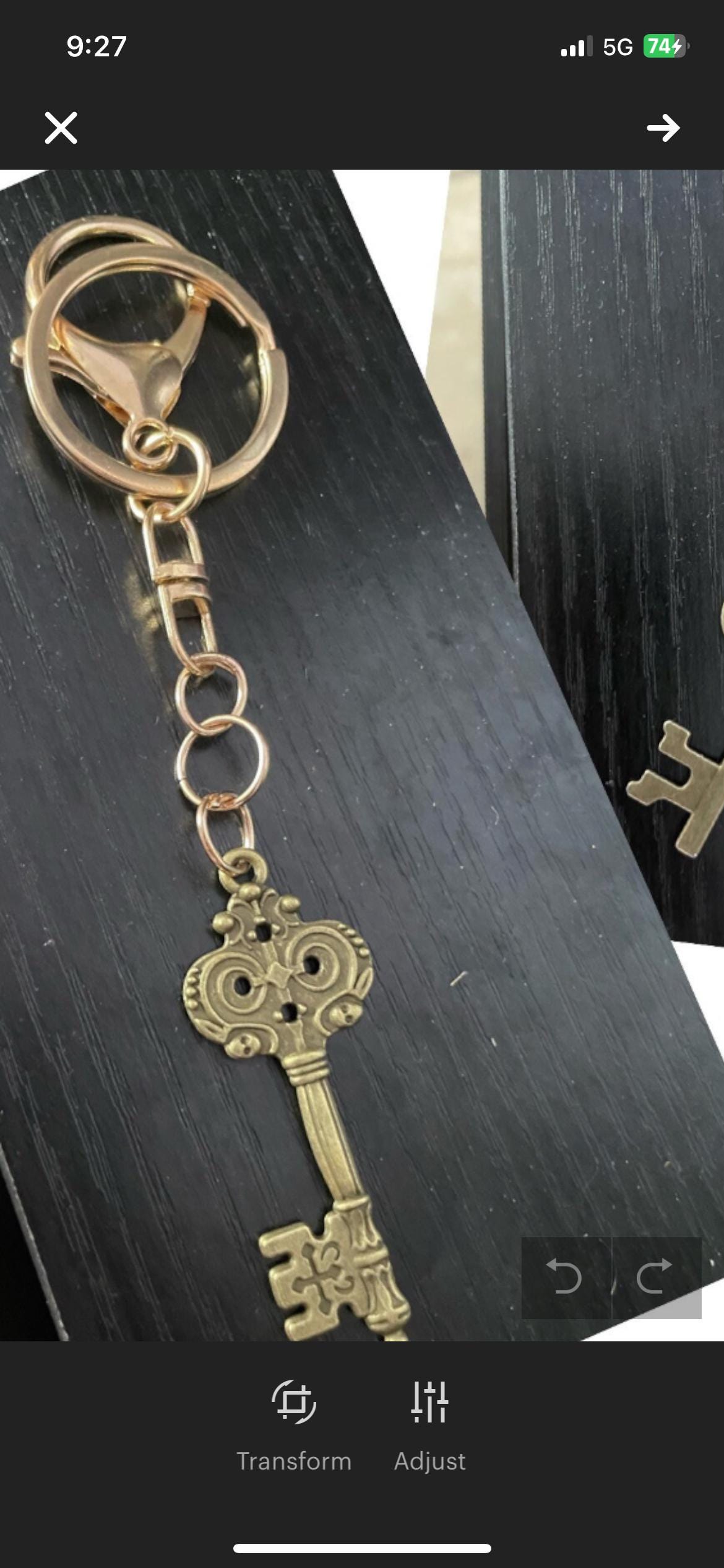 Handmade Key Keychain – Bronze Crown Key Charm