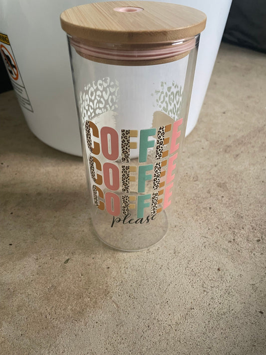 17 Oz  Tumbler With Cheater Print Coffee design