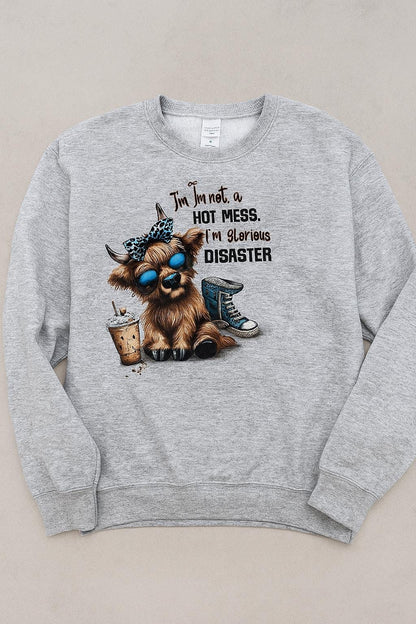 Funny Grey Jumpers | “Glorious Disaster” “Shut the Fucupcakes” Crewnecks | Unisex Humour Sweaters | Sassy & Sarcastic Gifts