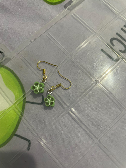 Mini Kiwi Slice Earrings: Handmade Polymer Clay Fruit Jewelry