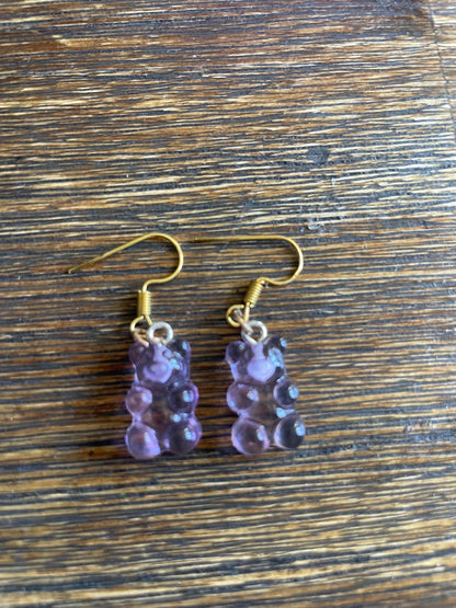 Colorful Gummy Bear Dangle Earrings: Playful Candy Jewelry