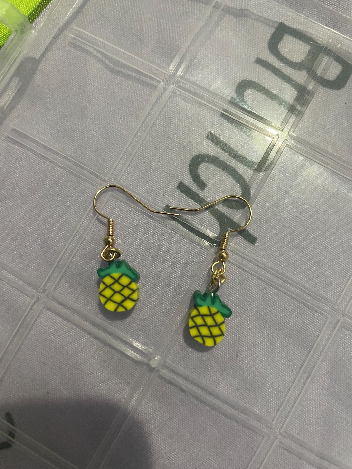 Handmade Pineapple Earrings: Tropical Fruit Dangle Jewelry