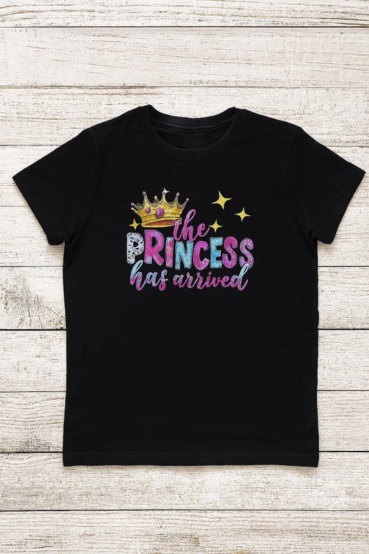 Girls "The Princess Has Arrived" Glitter Tee - Size 16 Birthday Shirt