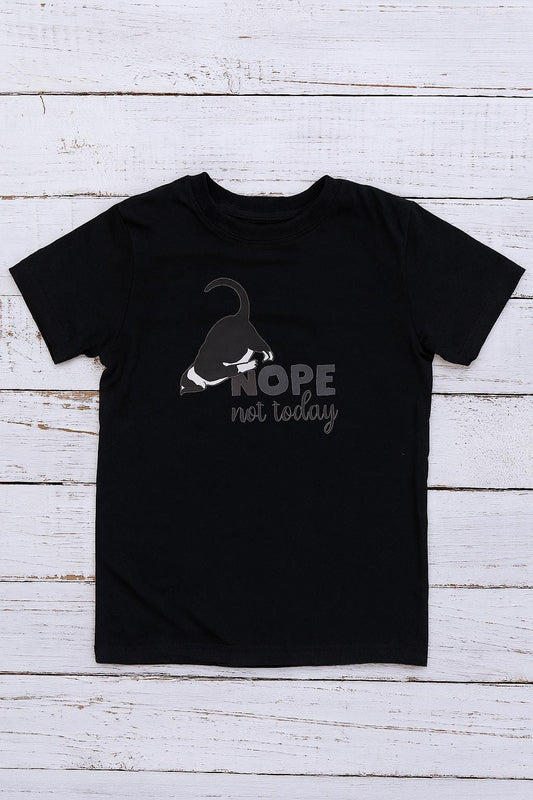 Funny Lazy Cat T-Shirt: NOPE Not Today - Comfy Cotton Kids Tee