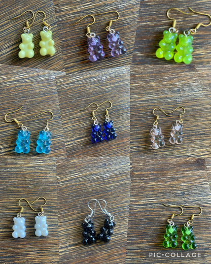 Colorful Gummy Bear Dangle Earrings: Playful Candy Jewelry