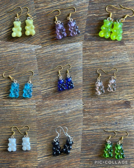 Colorful Gummy Bear Dangle Earrings: Playful Candy Jewelry