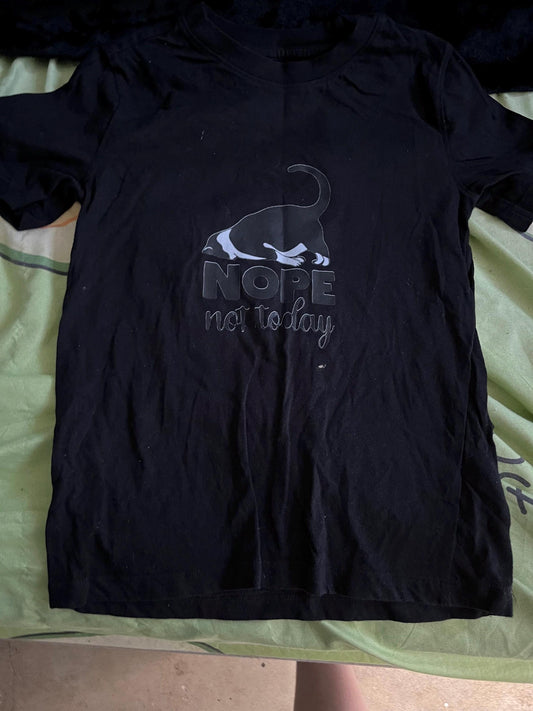 Funny Lazy Cat T-Shirt: NOPE Not Today - Comfy Cotton Kids Tee