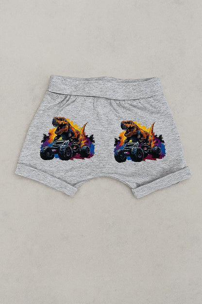Highland Cow or Dino Truck Baby Shorts: Soft Cotton Unisex Summerwear