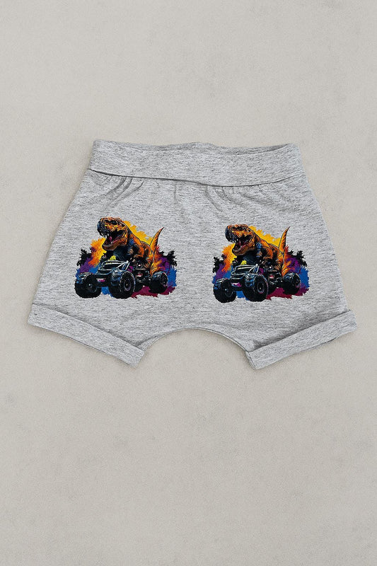 Highland Cow or Dino Truck Baby Shorts: Soft Cotton Unisex Summerwear