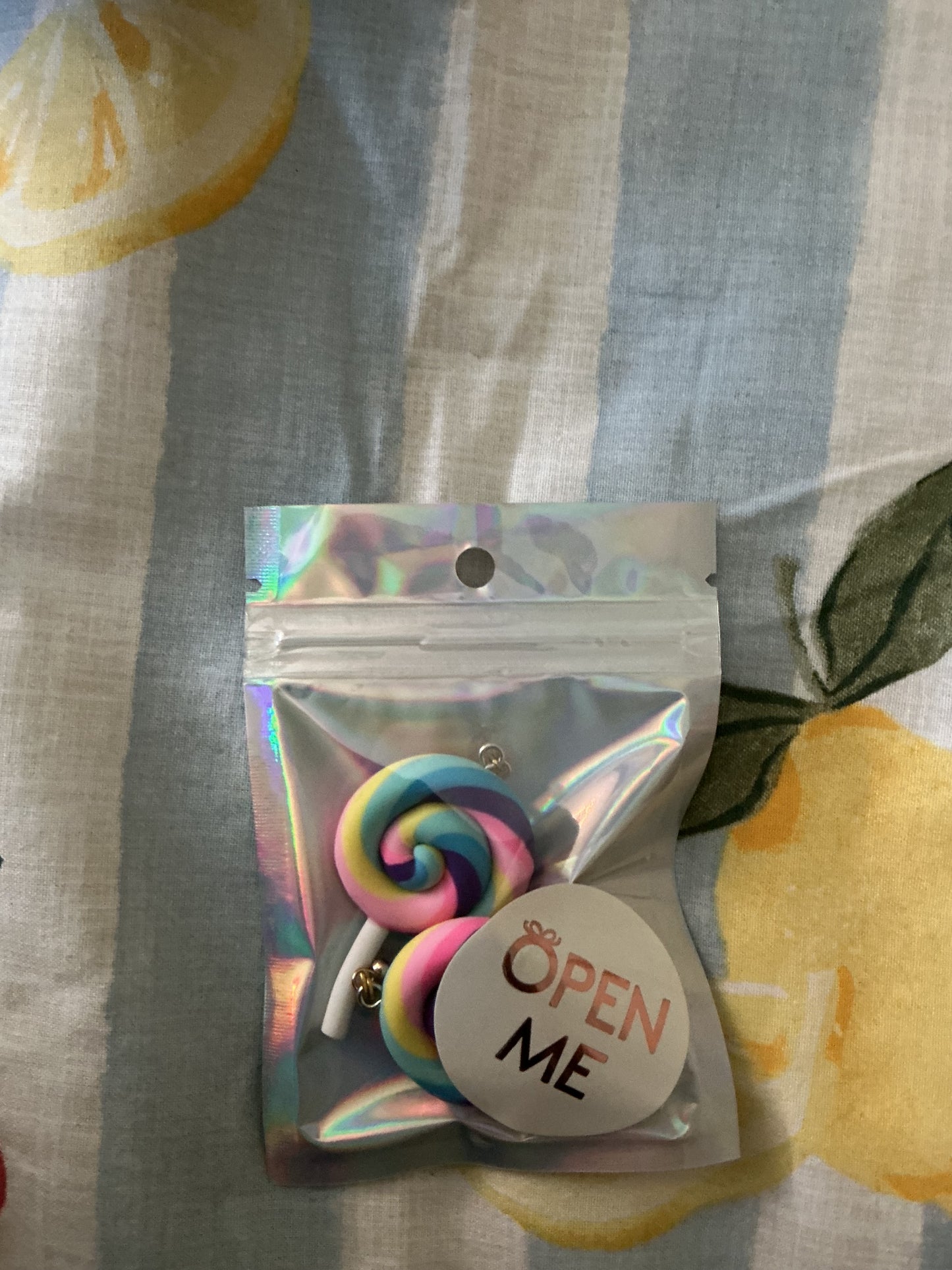 🍭 Swirl Lollipop Earrings – Sweet Candy Dangle