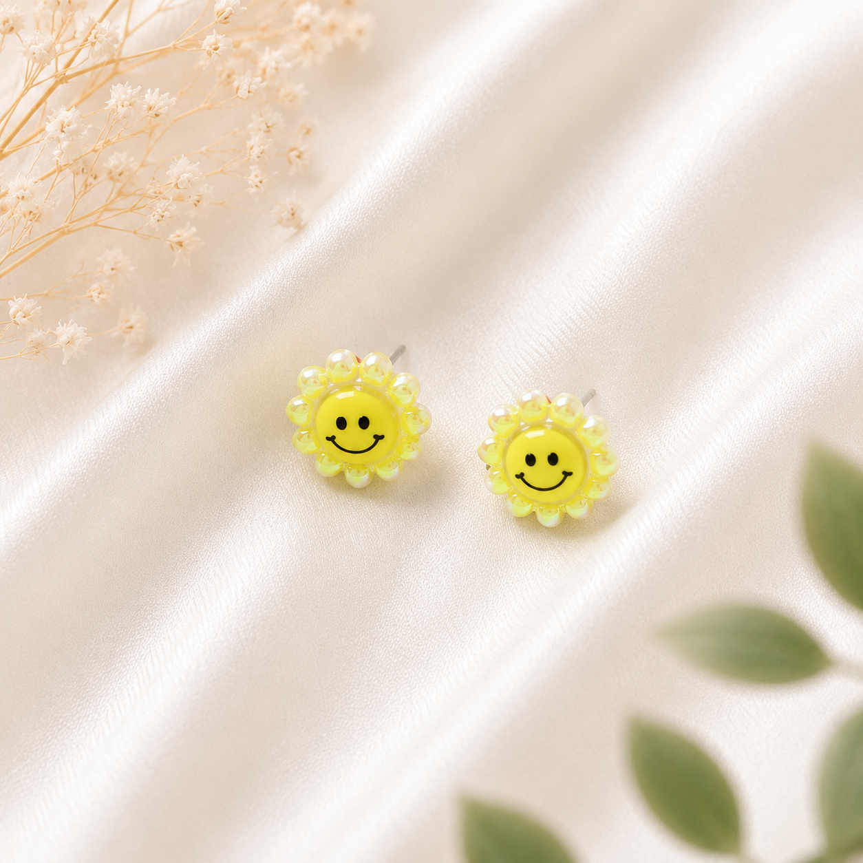 Smiley Flower Studs