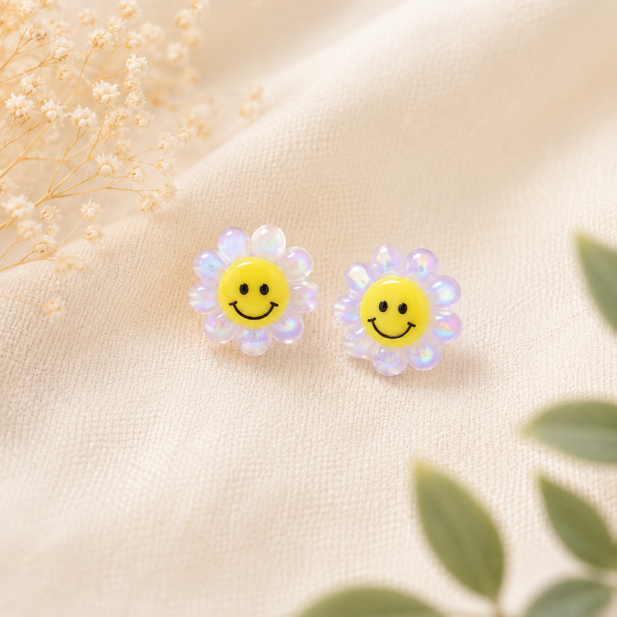 Smiley Flower Studs