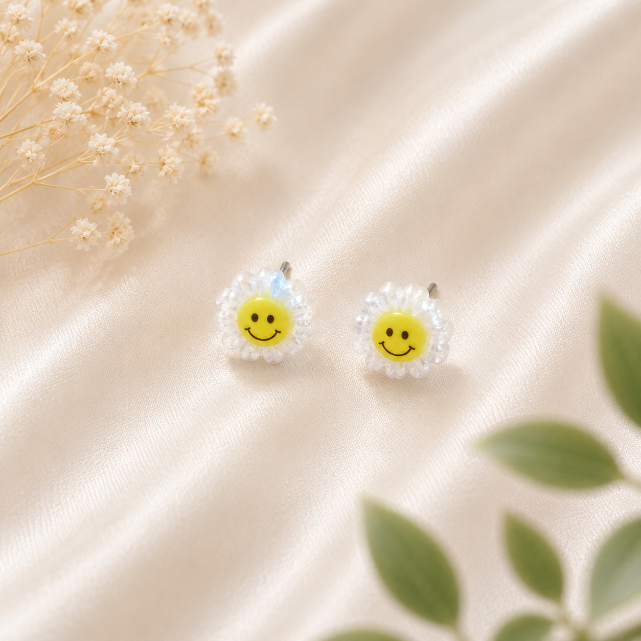 Smiley Flower Studs