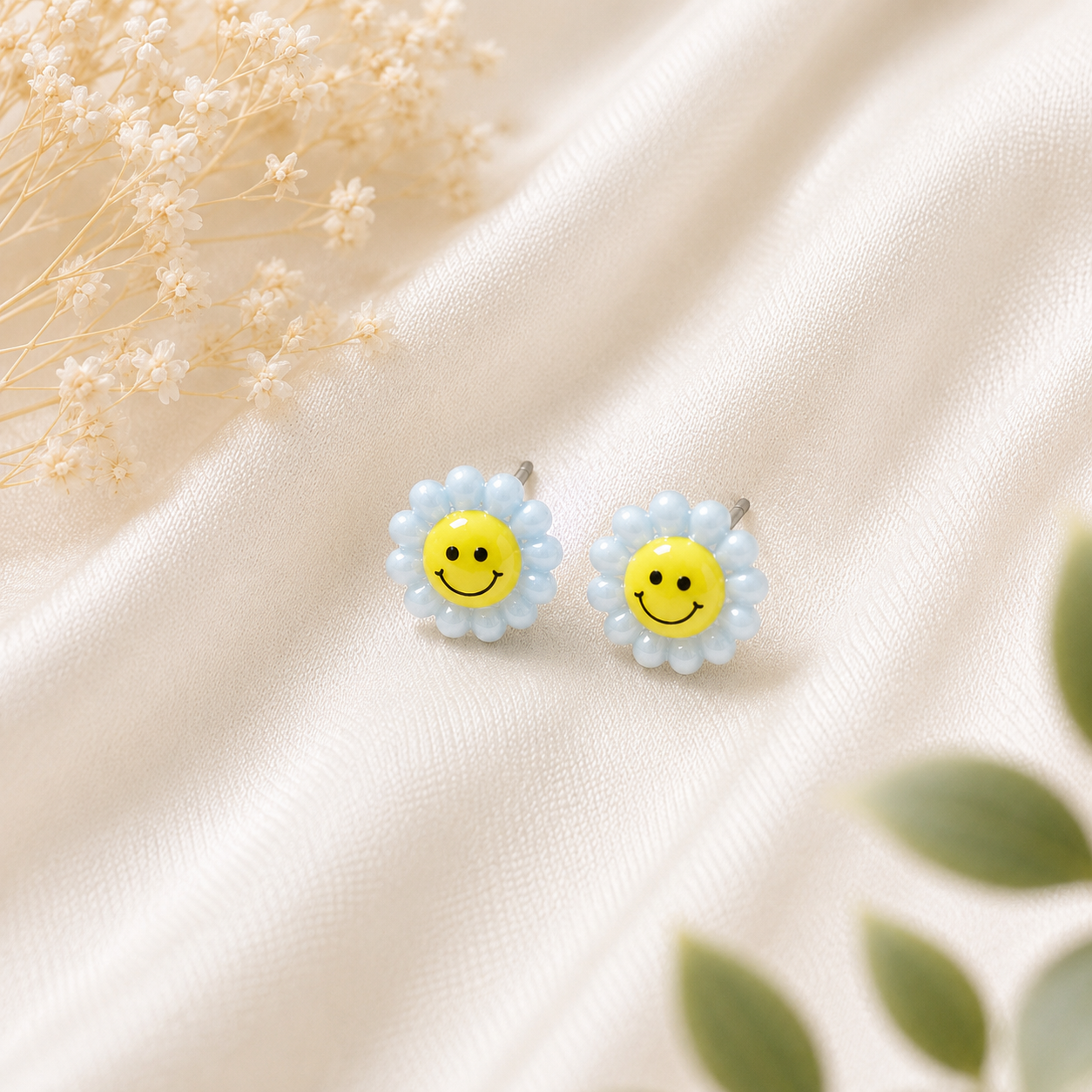 Smiley Flower Studs