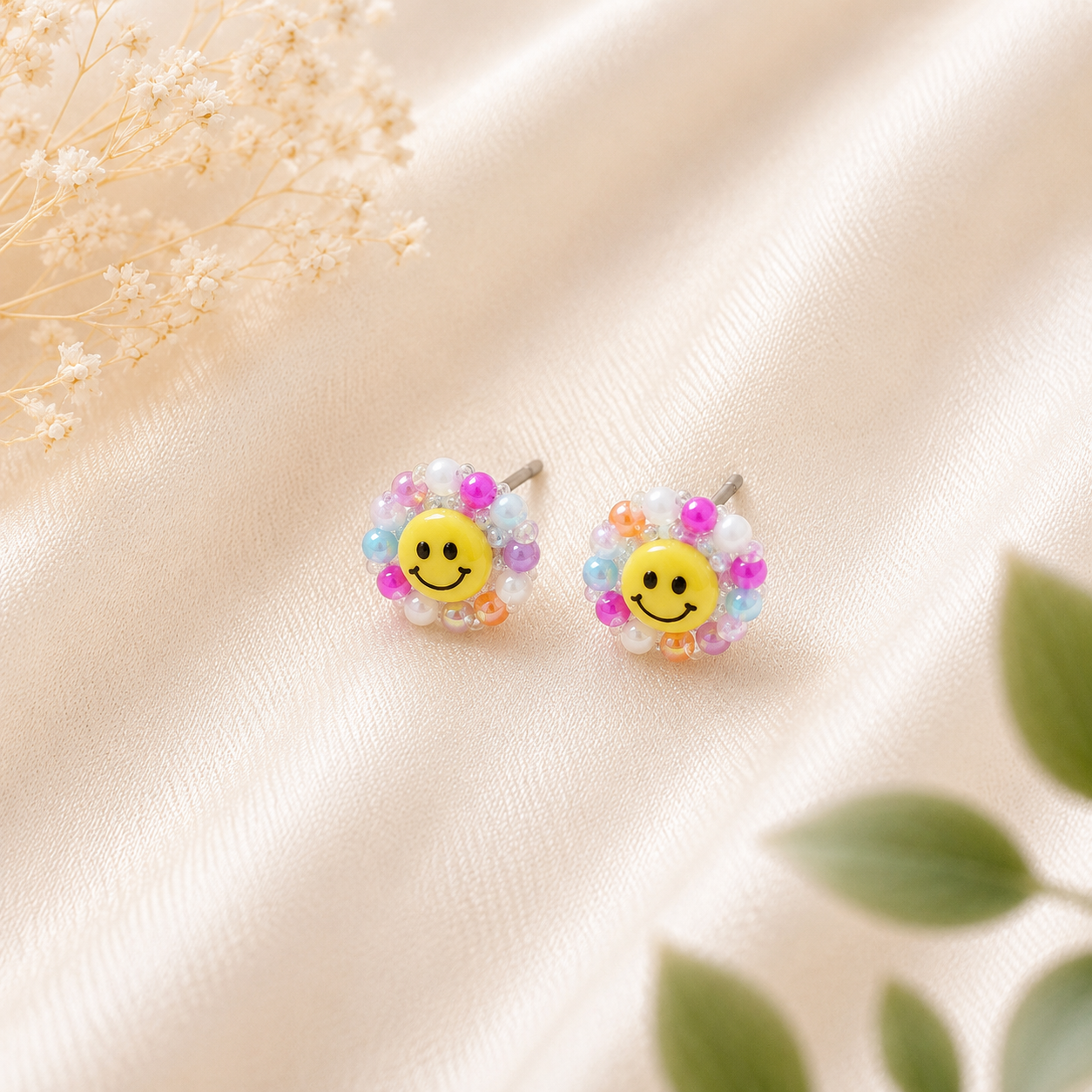 Smiley Flower Studs