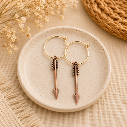 Bronze Arrow Hoops