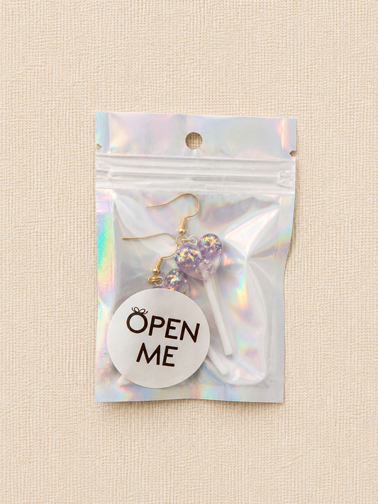 Heart Lollipop Earrings – Glitter Charm