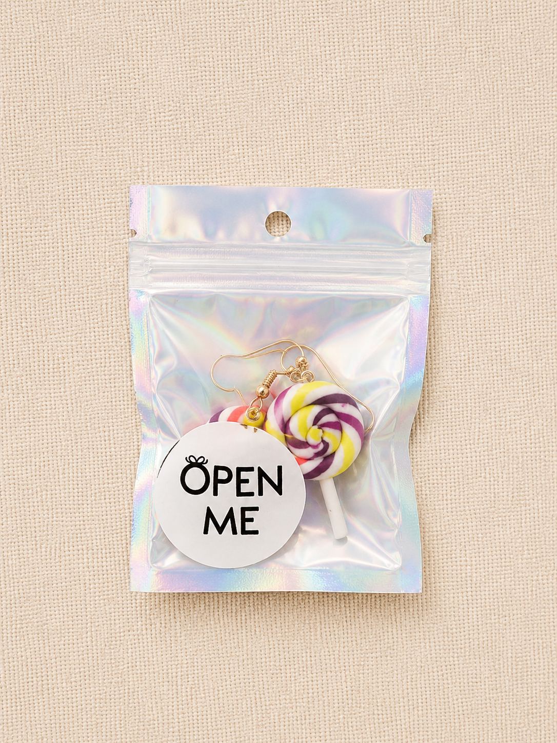 🍭 Swirl Lollipop Earrings – Sweet Candy Dangle
