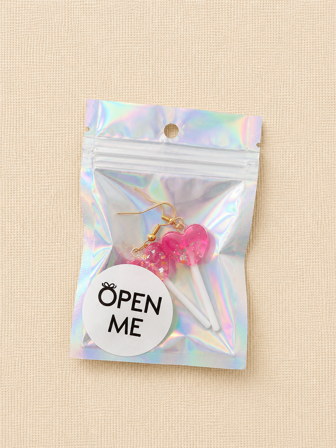 Heart Lollipop Earrings – Glitter Charm