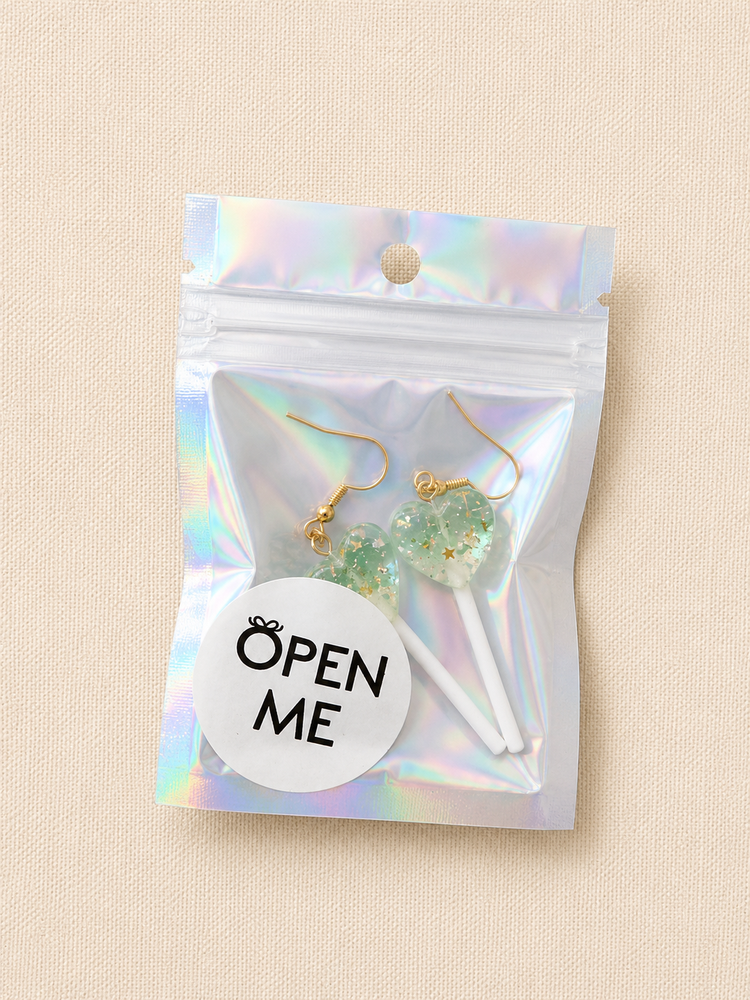 Heart Lollipop Earrings – Glitter Charm