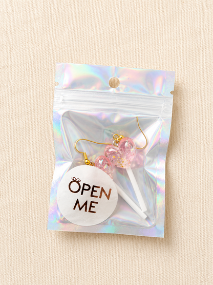 Heart Lollipop Earrings – Glitter Charm