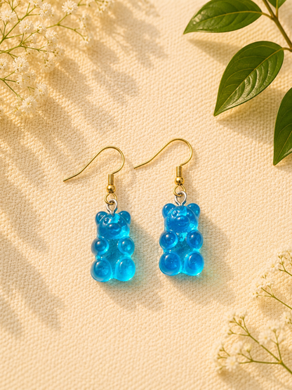 Colorful Gummy Bear Dangle Earrings: Playful Candy Jewelry