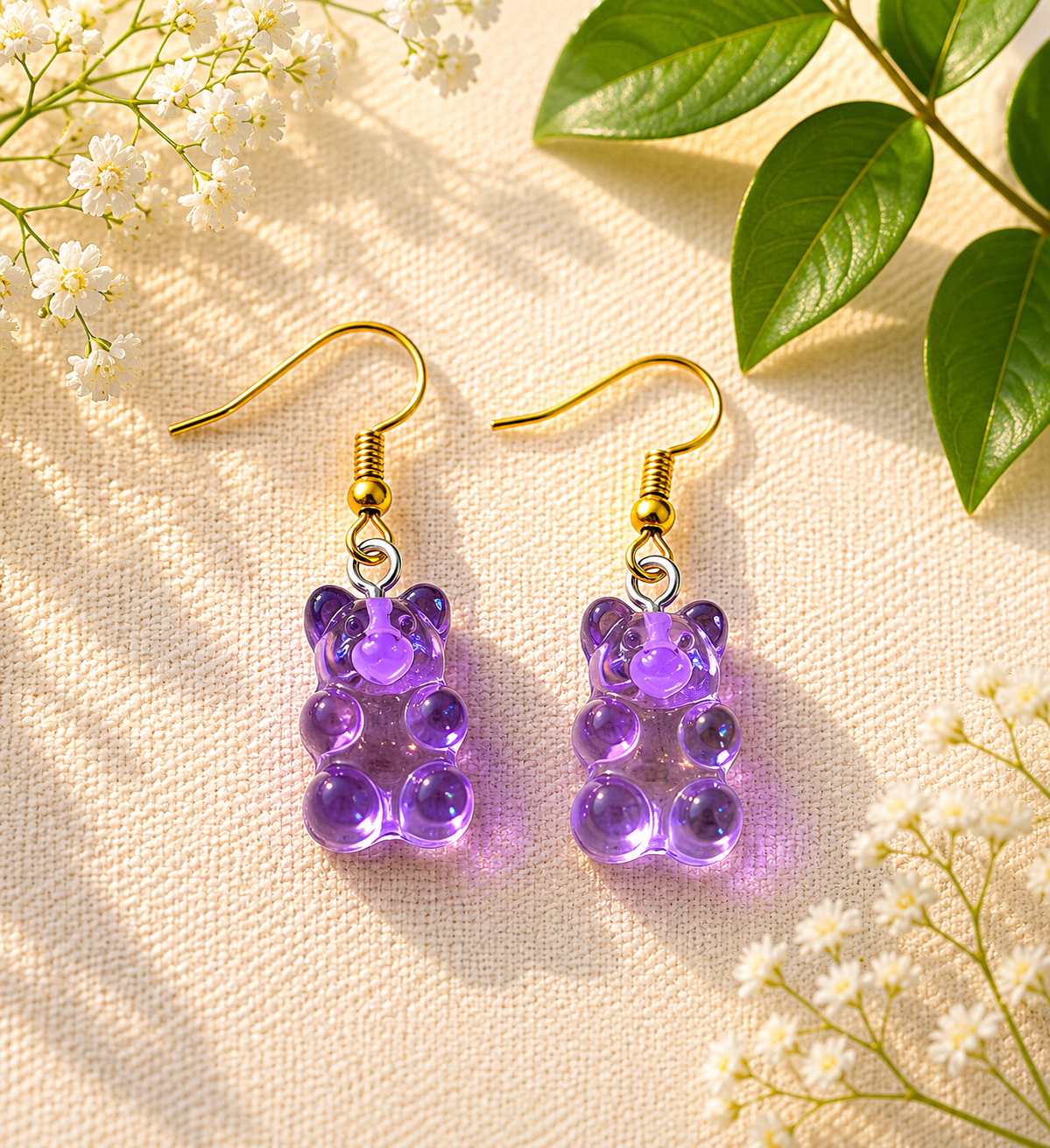Colorful Gummy Bear Dangle Earrings: Playful Candy Jewelry