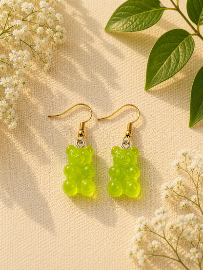 Colorful Gummy Bear Dangle Earrings: Playful Candy Jewelry