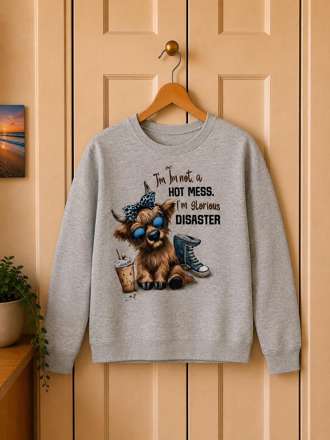 Funny Grey Jumpers | “Glorious Disaster” “Shut the Fucupcakes” Crewnecks | Unisex Humour Sweaters | Sassy & Sarcastic Gifts