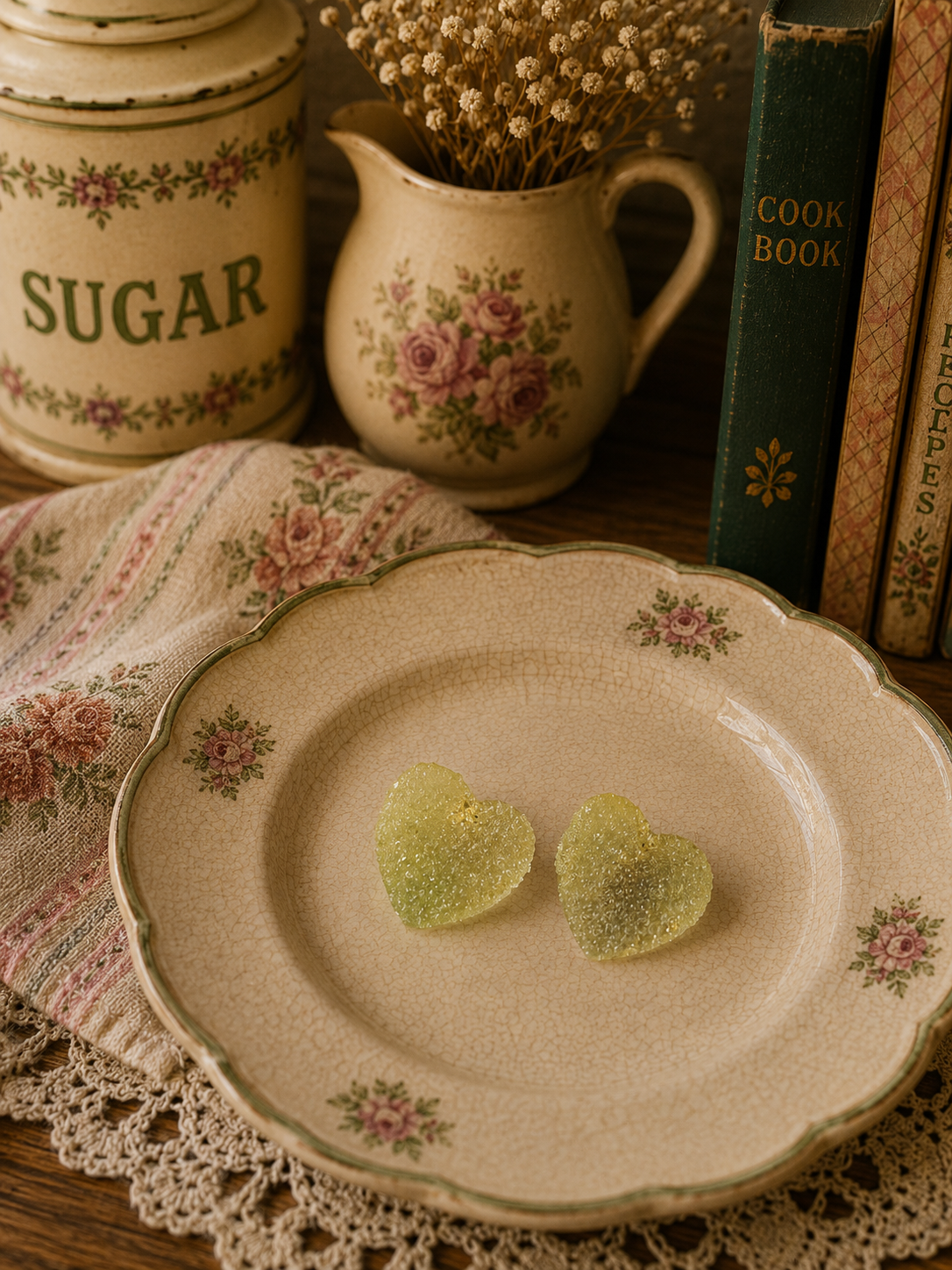 Frosted glass look heart studs