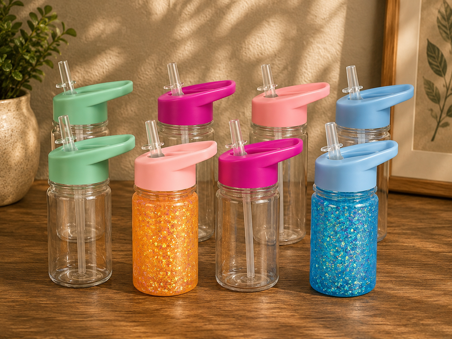 10 Oz snow globe water bottle