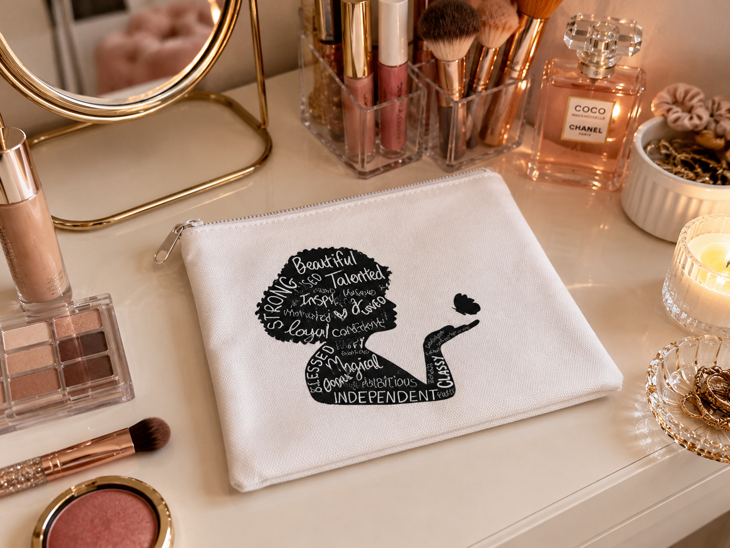 Canvas Zipper Pouch: Small Makeup Bag, Pencil Case