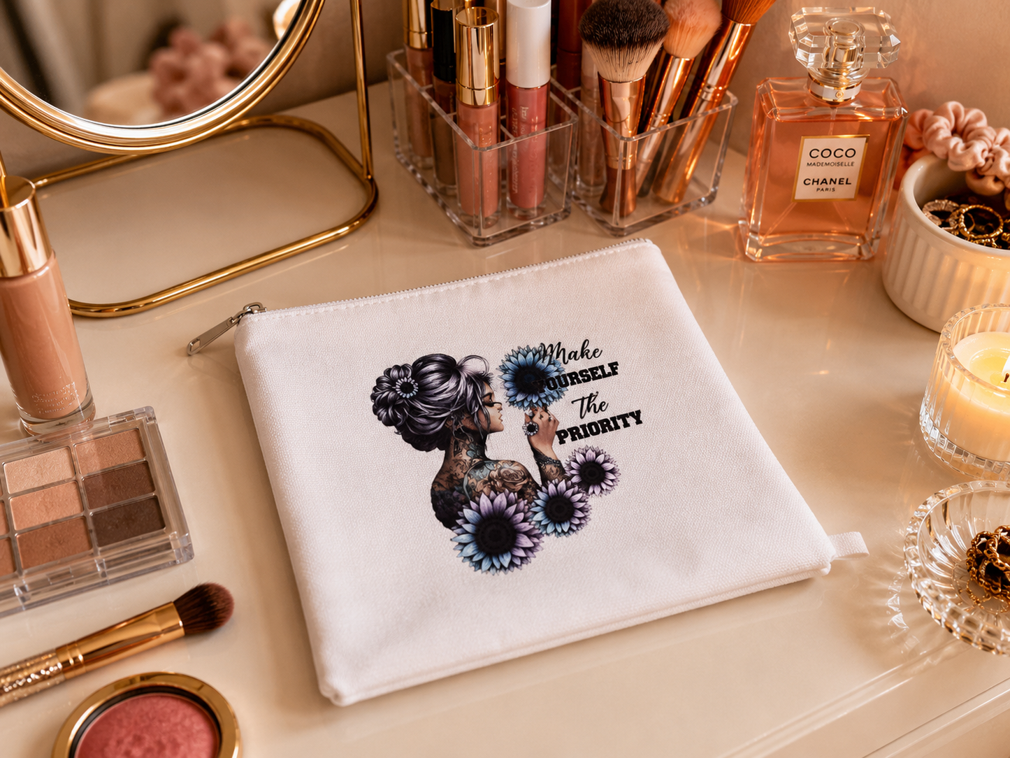 Canvas Zipper Pouch: Small Makeup Bag, Pencil Case