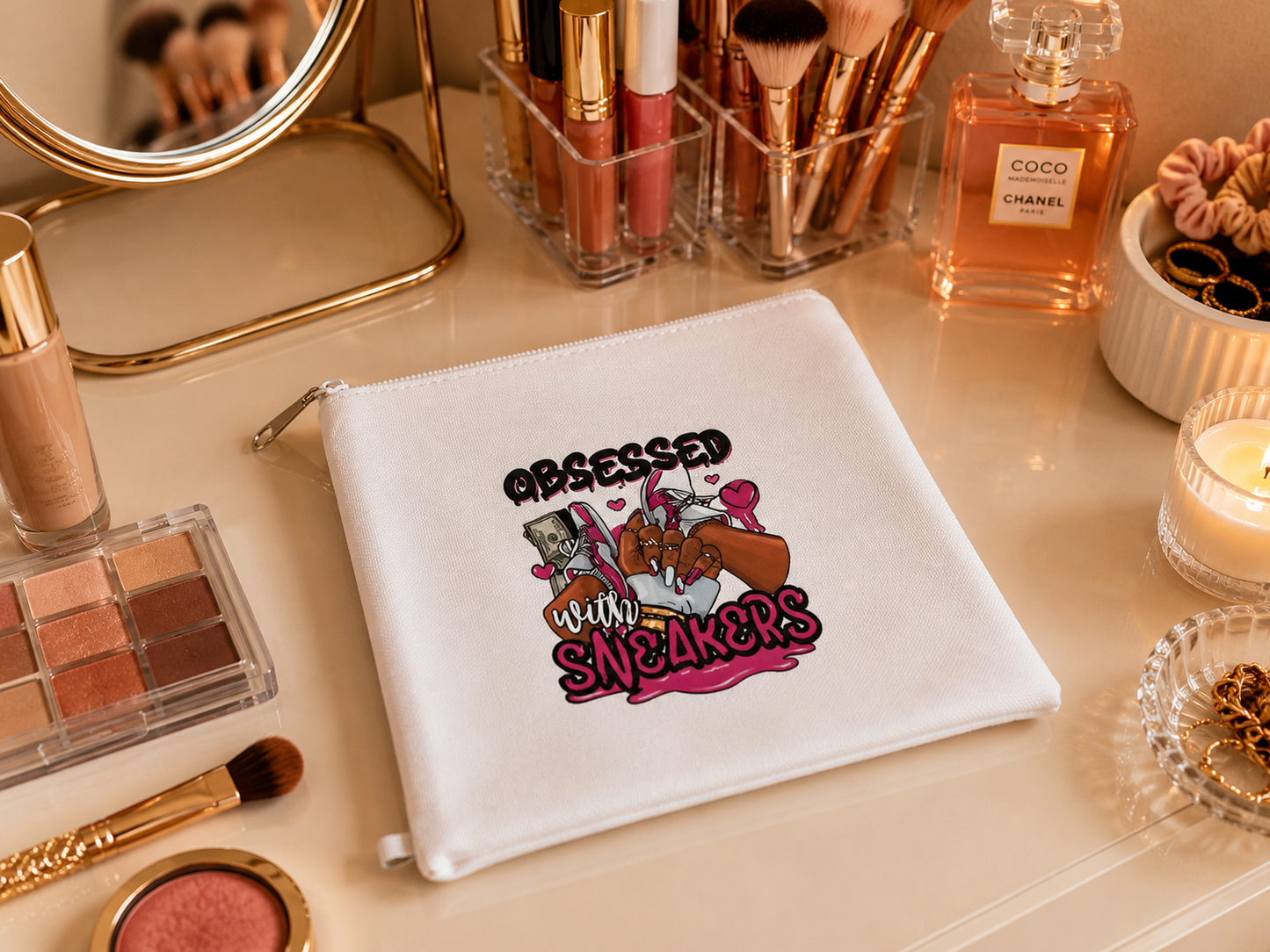 Canvas Zipper Pouch: Small Makeup Bag, Pencil Case