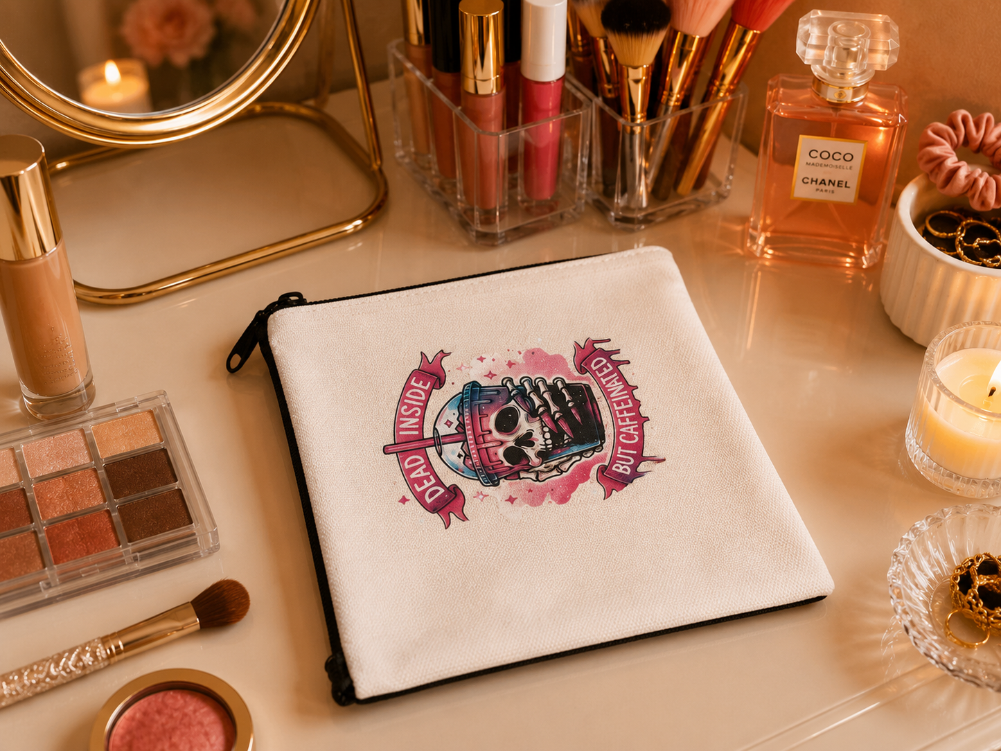 Canvas Zipper Pouch: Makeup Bag, Pencil Case, Small Travel Bag