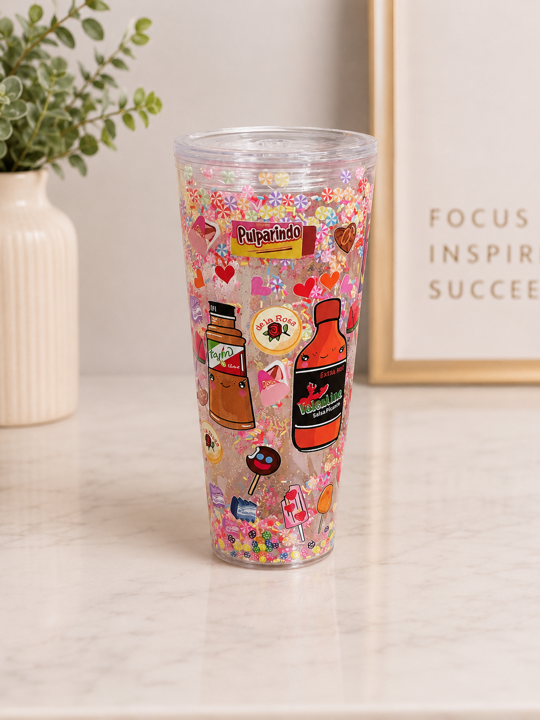 20oz Acrylic Snacks & Candy Snow Globe Tumbler