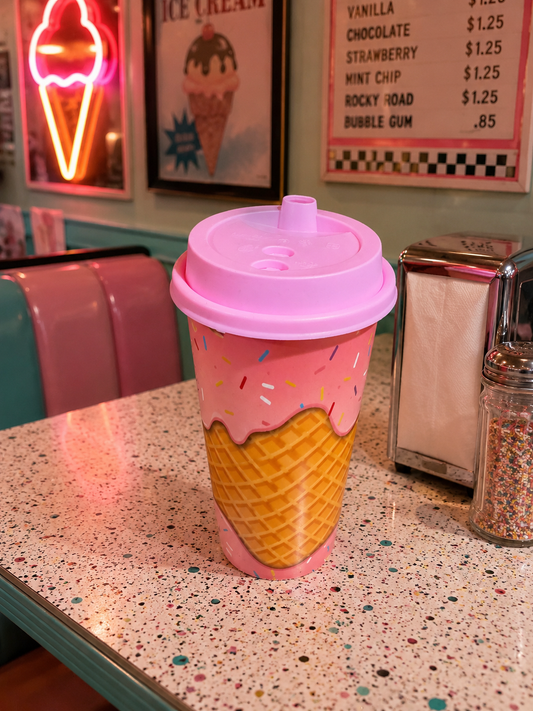 Ice Cream Sprinkles & Donut Print Tumbler