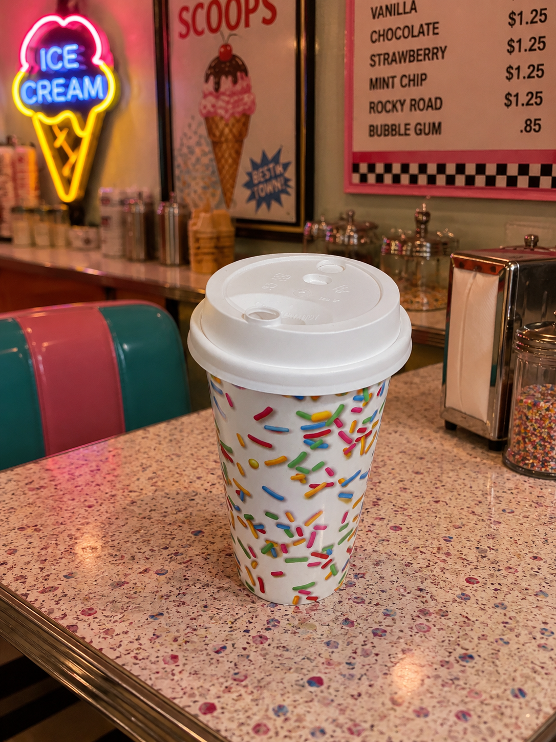 Ice Cream Sprinkles & Donut Print Tumbler