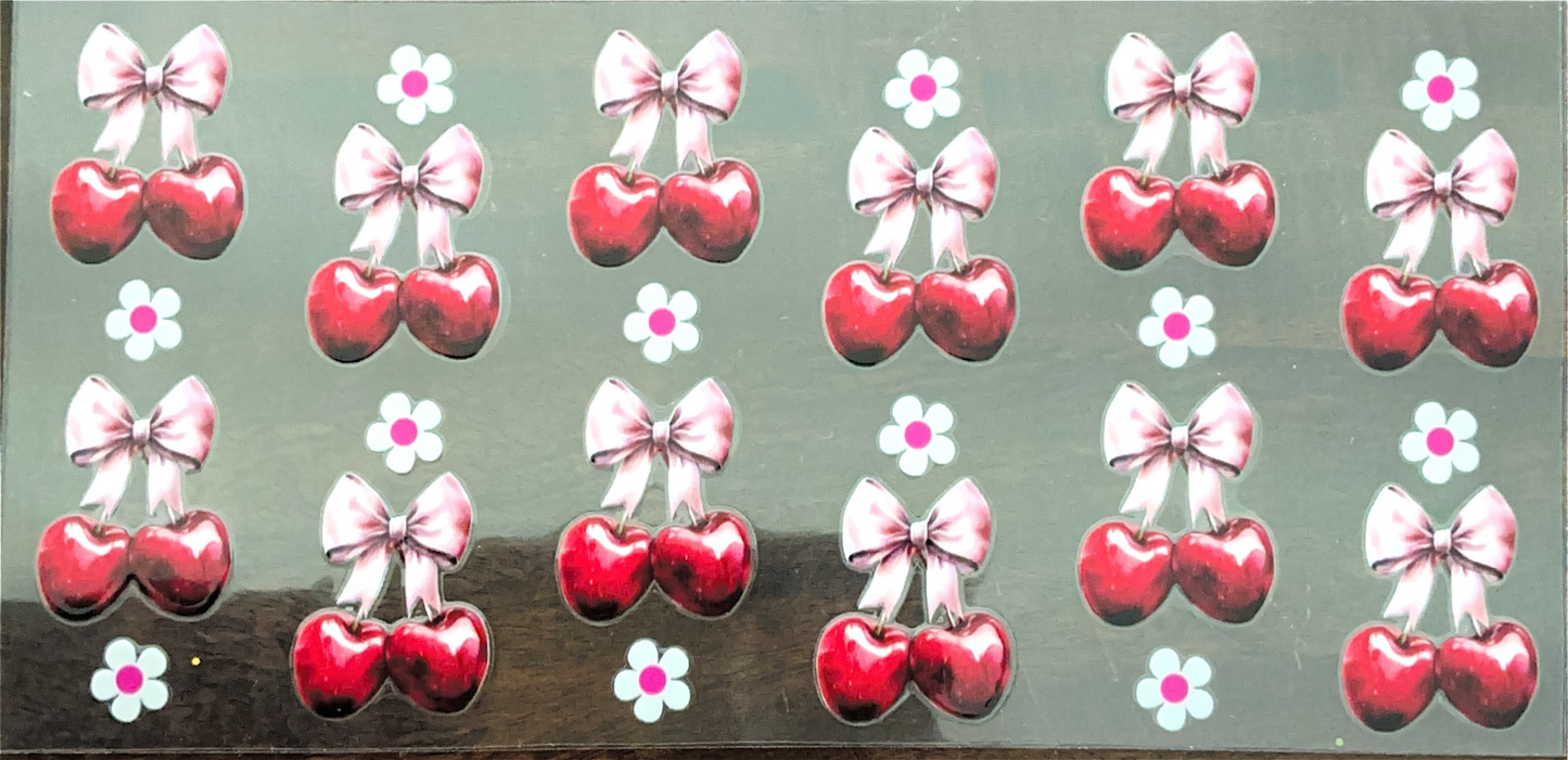 red-pink-bow-floral-cherries