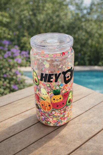 Hey Bear Sensory Dancing Fruits Snow Globe Tumbler