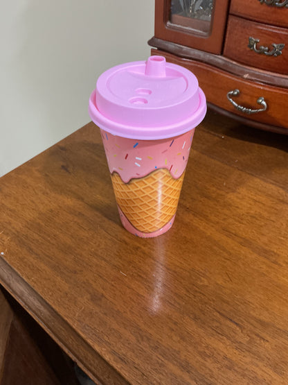 Ice Cream Sprinkles & Donut Print Tumbler