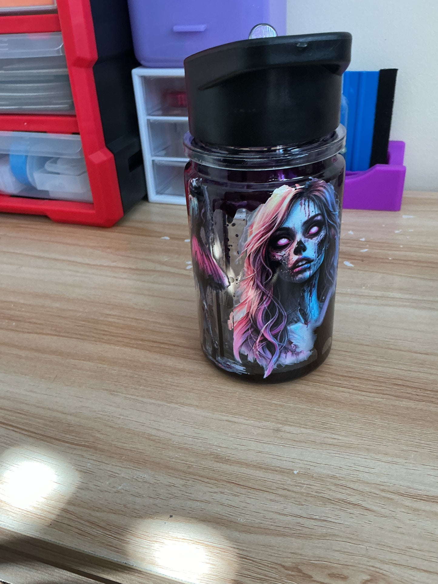 Zombie girl lava drip kids 10 Oz water bottle