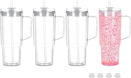 40 Oz travel tumbler acrylic snow globe