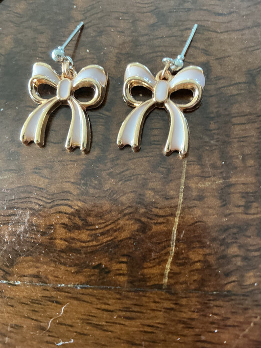 Pink Bow Studs