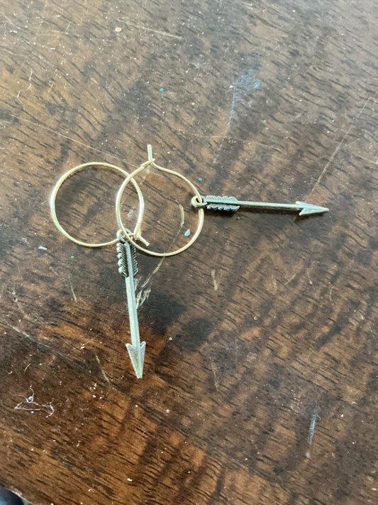Bronze Arrow Hoops