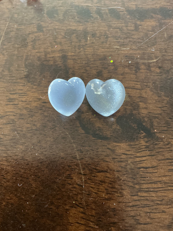 Blue Heart Studs