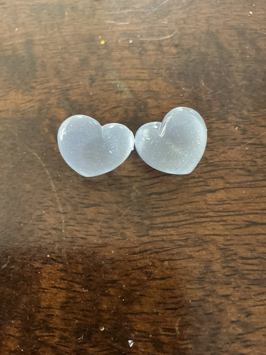 Blue Heart Studs